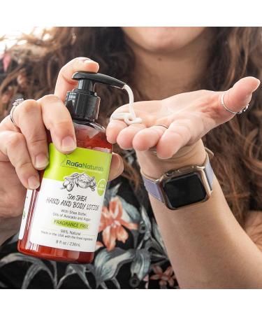 RaGaNaturals Fragrance Free Hand and Body Lotion with Shea Butter, Argan, and Avocado Oil - All Natural Moisturizing Lotion for Women, Men, Babies, and Kids - Buy Online on GoSupps.com