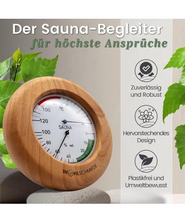 Premium Alder Sauna Thermometer & Hygrometer Set | 2-in-1 Temperature & Humidity Meter | Essential Sauna Accessories - Buy Online on GoSupps.com