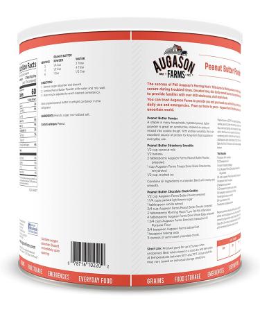 Augason Farms Peanut Butter Powder 2 lbs - No. 10 Can | Delicious and Nutritious Powdered Peanut Butter - Buy Online on GoSupps.com