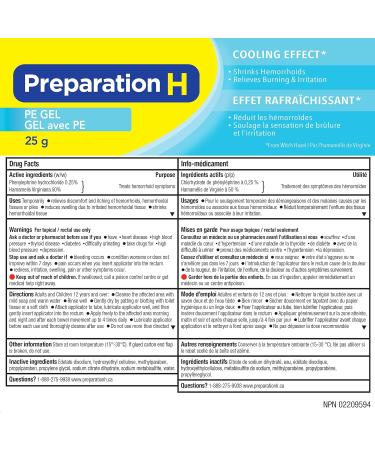 Preparation H Multi-Symptom Hemorrhoid Treatment Cream with Bio-Dyne 25g Tube & Cooling Hemorrhoid Relief PE Gel with Phenylephrine and Witch Hazel 25g Tube Medication+ 25 g (Pack of 1) - Buy Online on GoSupps.com