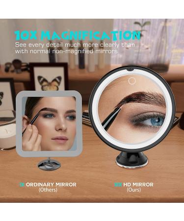 10x Magnifying Lighted Makeup Mirror - Touch Control, 360آ° Rotate, Suction Cup - Portable for Home & Travel - Buy Online on GoSupps.com