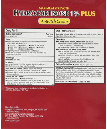 Kirkland Signature Maximum Strength Hydrocortisone Cream 1% with Aloe - 2oz (Pack of 4) - Buy Online on GoSupps.com