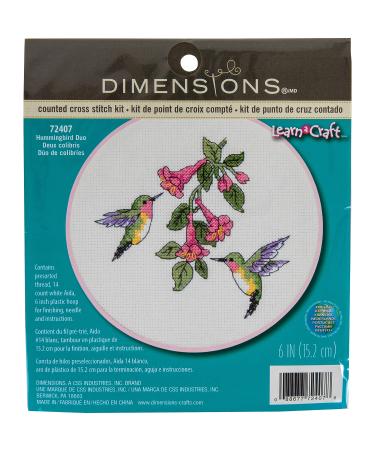 Dimensions Learn-A-Craft Hummingbird Duo Counted X-Stitch Kit-6 Inch x6 Inch