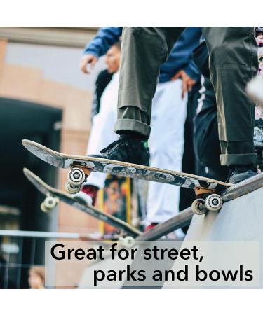 52mmX30mm Skateboard Wheels (4 Pcs) | 100A Hardness Street Skateboarding Wheels with ABEC-7 Bearing | Professional Grade White Wheels for Tricks and Grinds - Buy Online on GoSupps.com