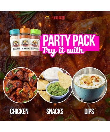 Party Combo Pack - Pizza, Ranch, Taco Tuesday Seasoning Gift Set - Flavor God Seasonings (Pack of 3) - Buy Online on GoSupps.com