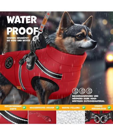 Lovpet Dog Jacket & Coat - Waterproof Padded Vest with 45 Feces Bags Reflectors D-Ring | Winter Dog Wear in Bordeaux Red 3XL - Buy Online on GoSupps.com