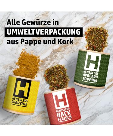 Hensslers 6 Series Spice Set - Salt & Pepper Mix Curry Potato Spice & More for Roasting & Grilling | 5x80g & 1x50g | International Shipping - Buy Online on GoSupps.com
