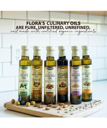 Flora Organic Extra-Virgin Sacha Inchi Oil - 8.5 fl oz (250 ml) - Nutrient-Rich & Cold-Pressed - Buy Online on GoSupps.com