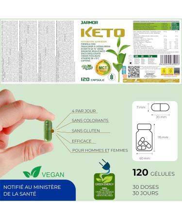 Keto Diet Slim - 120 Capsules | MCT Vitamins Green Tea & Caffeine - J.Armor | International Shipping - Buy Online on GoSupps.com