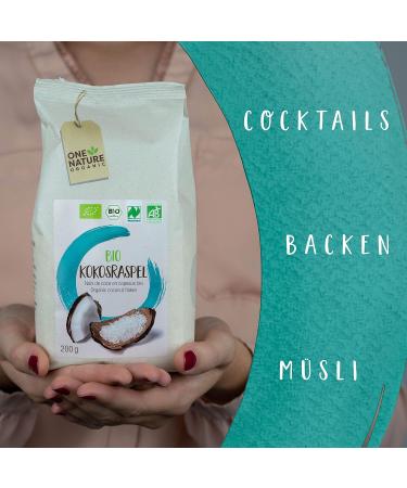 ONE NATURE Organic Coconut Flakes - Pack of 6 (6 x 200g) | Premium Quality Vegan & Gluten-Free Snack for Baking & Cooking - Buy Online on GoSupps.com