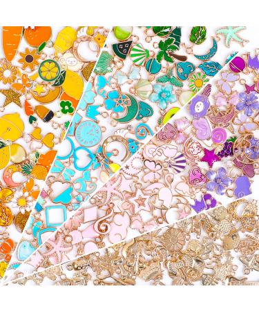 SANNIX 200Pcs Bracelet Charms for Jewelry Making Earring Charms Wholesale Bulk Jewelry Making Bracelet Charms Gold Plated Enamel Charms Pendants for Bracelet Necklace Jewelry Making Multicolored - Buy Online on GoSupps.com