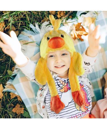 Plush Animal Winter Ski Hat Beanie Aviator Style with Long Ear Flaps - Yellow Duck - Buy Online on GoSupps.com