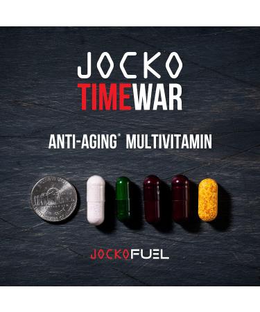 Jocko Fuel TIME WAR - Multivitamin for Men & Women. NAD Supplement for Healthy Aging Heart Bone & Eye Health. Essential Vitamins and Minerals Supports Stress Relief + Energy Levels - 30 Day Supply - Buy Online on GoSupps.com