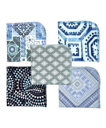 1 Ply Moroccan Tile Flannel Washable Lunchbox Napkins 12x12 inches - 5 Pack - Buy Online on GoSupps.com