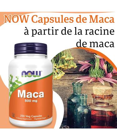 Now Foods Maca 500mg 250 Vegan Capsules Lab Tested Vegan Gluten Free Soy Free Vegetarian - Buy Online on GoSupps.com