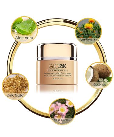 GLO24K Eye Care Set: 24k Instant Facelift & Eye Cream for Youthful Eyes | For Your Eyes Only! - Buy Online on GoSupps.com