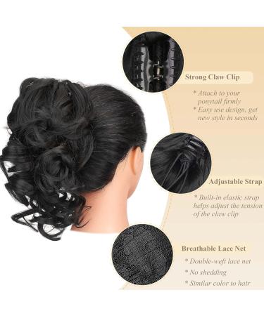 Buy Gairyan 30cm Black Ponytail Hair Extensions - Long Curly Claw Clip Synthetic Braids for Women - Buy Online on GoSupps.com