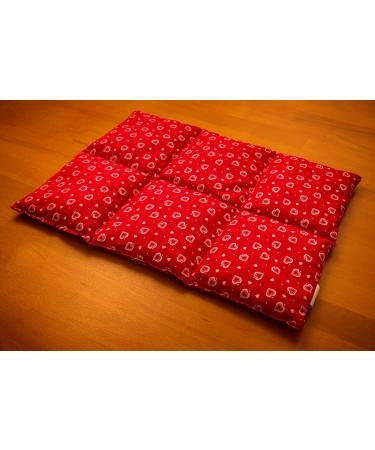 Large 40x30cm Red Heart Rapeseed Pillow - 6-Chamber Thermal Grain Pillow for Back & Abdominal Support - Buy Online on GoSupps.com