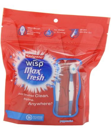 Colgate Wisp Mini-Brush with Freshening Bead Peppermint 16-Count