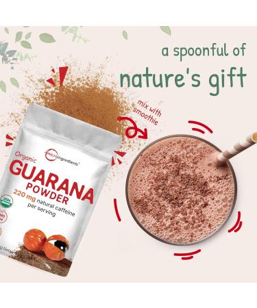 Micro Ingredients Organic Guarana Powder 1 000mg Per Serv 8 Ounces | 220mg Natural Caffeine Energizer Brazilian Herbal Extract Raw Bulk Superfood Coffee Substitute Vegan Friendly & Non-GMO - Buy Online on GoSupps.com