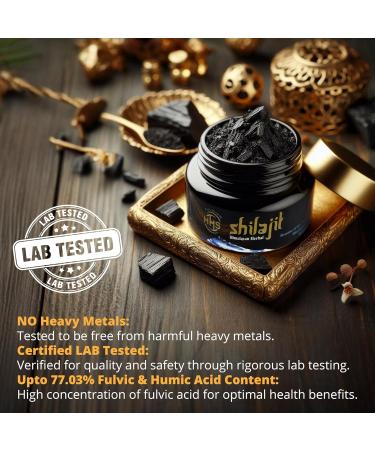 Premium Himalayan Shilajit Resin Lab-Tested for Fulvic Acid Zinc & Mineral Complex | 30g Glass Jar | Heritage Mineral Supplement - Buy Online on GoSupps.com