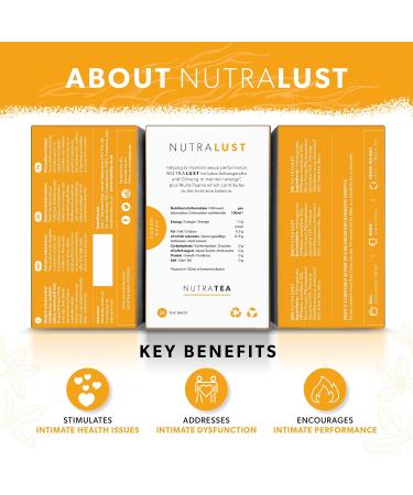 NutraLust Herbal Tea with Ashwagandha, Muira Puama & Ginseng - 20 Enveloped Tea Bags by NutraTea - 20 Count Pack - Buy Online on GoSupps.com