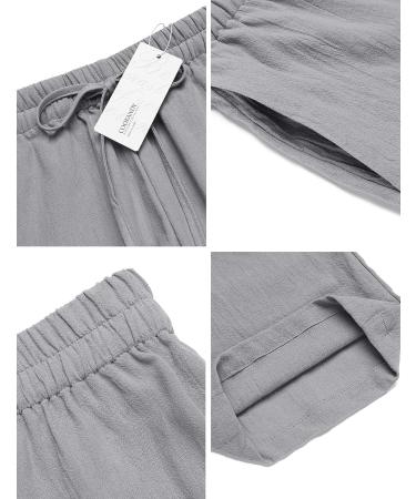 COOFANDY Men's Linen Casual Pants - Elastic Waist Drawstring Beach Yoga Trousers (Medium Gray) - Buy Online on GoSupps.com