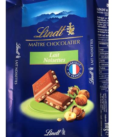 Lindt - Milk Hazelnut Tablet MAITRE CHOCOLATIER - Milk Chocolate - 110g - Buy Online on GoSupps.com