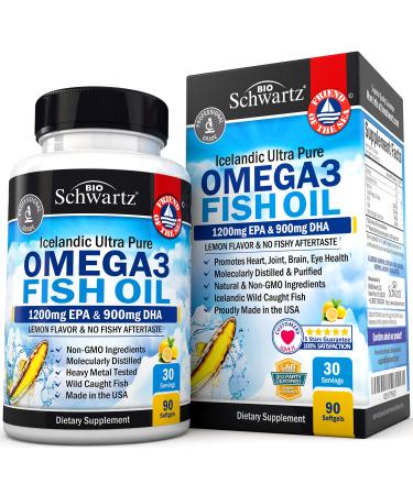 Bio Schwartz Omega 3 Fish Oil EPA 1200mg - DHA 900mg - 90 Softgels