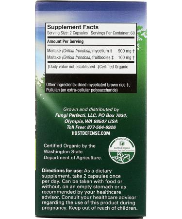 Fungi Perfecti Maitake 120 Veggie Caps - Immune Support & Health Boost - Buy Online on GoSupps.com