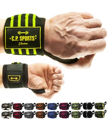 C.P.Sports wrist bandages Strongman Bodybuilding I with a strong Velcro fastener & thumb tensioning I wrap I wrap support for safety & max. Stability for fitness & Kraftsport I 8 colors camouflage green-50cm