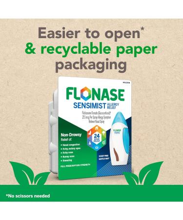 Flonase Sensimist Allergy Relief Nasal Spray - Non-Drowsy 24HR Long Lasting Allergy Relief with Fine Scent-Free Mist - 240 Sprays Total (2 Bottles of 120 Sprays Each) - Buy Online on GoSupps.com