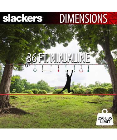 Slackers NinjaLine 36' Intro Kit - Red/Blue | Fun Outdoor Ninja Warrior Course Set - Buy Online on GoSupps.com