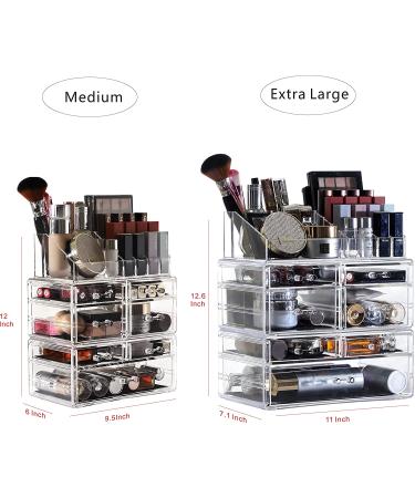 Cq acrylic Clear Makeup Organizer Set - Stackable Storage Case with 7 Drawers for Beauty Skincare, Jewelry and Hair Accessories - Medium Size, Set of 3 - Buy Online on GoSupps.com