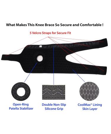 AllyFlex Sports Patella Stabilizer Knee Brace | Adjustable Knee Support for Pain Relief | Open Patella & Dual Stabilizers for Men & Women - Buy Online on GoSupps.com