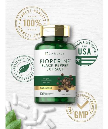 Bioperine 10mg | 120 Capsules | Non-GMO | Gluten Free | Curcumin Absorption Support - Buy Online on GoSupps.com