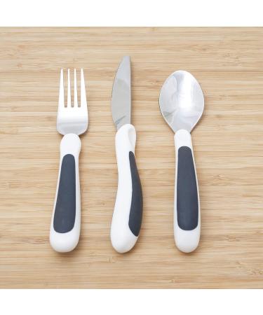 NRS Healthcare Kura Care Adult Cutlery Set - Easy Grip, Black & White - Single - Buy Online on GoSupps.com