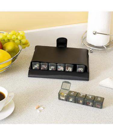 e-Pill 5x Daily 7-Day Large Pill Organizer | Vitamin & Medicine Box with Discreet Black Case - International Shipping Available - Buy Online on GoSupps.com