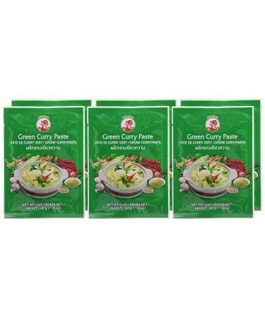 Authentic Thai Green Cock Curry Paste - Very Spicy Vegan Halal Gluten-Free | 6 x 50g Pack - Natural Ingredients for International Shipping - Buy Online on GoSupps.com