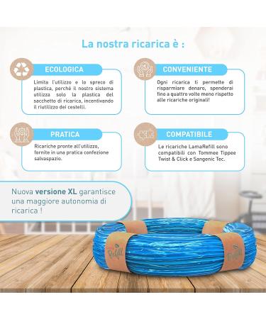 Buy Baby Lama 5 Refilling Films for Tommee Tippee Twist & Click | Sangenic Tec Simplee - Odorless Refills (5 Pack) - International Shipping Available - Buy Online on GoSupps.com