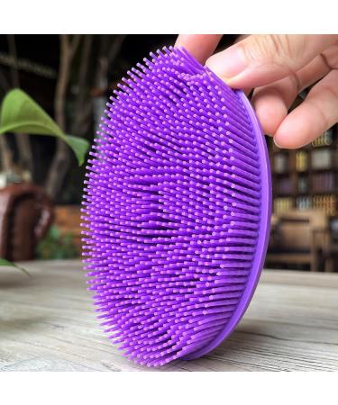 Premium Soft Silicone Sensory Brush for Kids with Autism - 2-in-1 Body Scrubber for Sensory Room & Occupational Therapy - Oval Purple - Buy Online on GoSupps.com