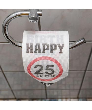 Happy 25th Birthday Klopapier - Funny Toilet Paper Gift & Decoration Pack | 2 Pack for Fun & Laughter - Buy Online on GoSupps.com