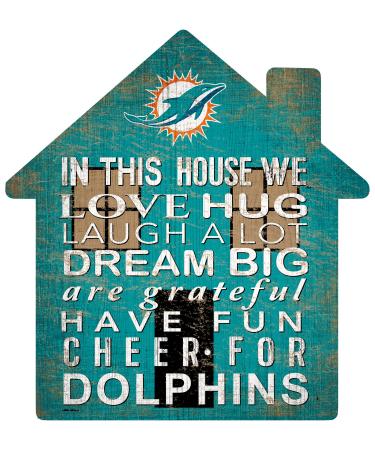 Fan Creations NFL Miami Dolphins Unisex Miami Dolphins House Sign, Team Color, 12 inch
