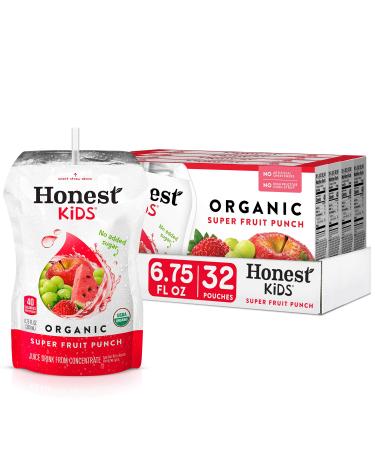 Honest Kids Super Fruit Punch Organic Fruit Juice Drink, 6.75 Fl Oz, 32 Pack