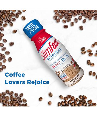 SlimFast Meal Replacement Shake  Original Cappuccino Delight  10g of Ready to Drink Protein for Weight Loss  11 Fl. Oz Bottle  4 Count Cappuccino Delight 4 Count (Pack of 1) - Buy Online on GoSupps.com