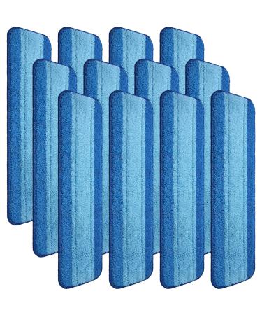 Microfiber Cleaning Pads Compatible with Bona Mop Reusable 18 Inch Mop Replacement Pads Washable Microfiber Mop Pads Refills Replacement Mop Heads for Floor Cleaning (12 Pieces)