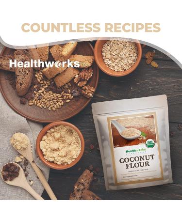 Healthworks Coconut Flour Unrefined Raw Organic - 64oz | Certified Keto, Vegan & Non-GMO Protein Based Whole Foods for Pancakes, Waffles, Bread & Baked Goods - Buy Online on GoSupps.com