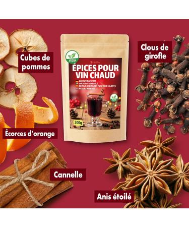 DETOX ORGANICA M lange pices Vin Chaud - 200g pices Cannelle Anis toil et Autres pices de Qualit Premium - Id al pour Boissons Hivernales de No l Punch - 100% Naturel et Vegan (200g Morceaux) 80 g (Lot de 1) - Buy Online on GoSupps.com