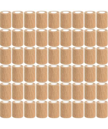 60 Pack Self-Adhesive Bandage Wrap - 3"x5 Yards Cohesive Vet Wrap for Sports & Pets - Elastic Breathable Tan - Buy Online on GoSupps.com