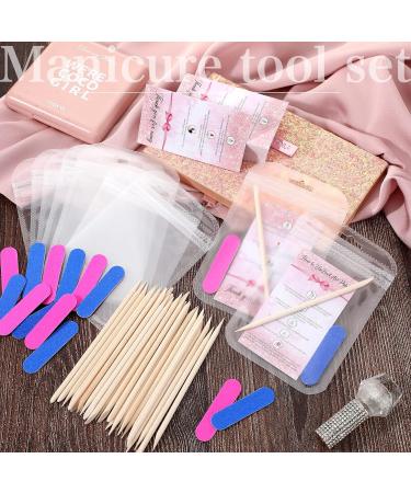 240 Pcs Press on Nail Packaging Set with Mini Nail Files, Cuticle Sticks, Application Cards, Resealable Bags - Pedicure Tools Included - Buy Online on GoSupps.com